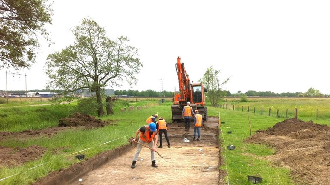 De opgraving is gedaan door eerstejaars studenten archeologie (Rechten: Groningen Landschap via RTV Noord)