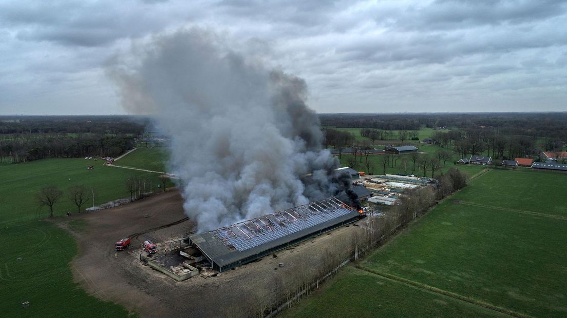 Schuurbrand in Bentelo vorig jaar