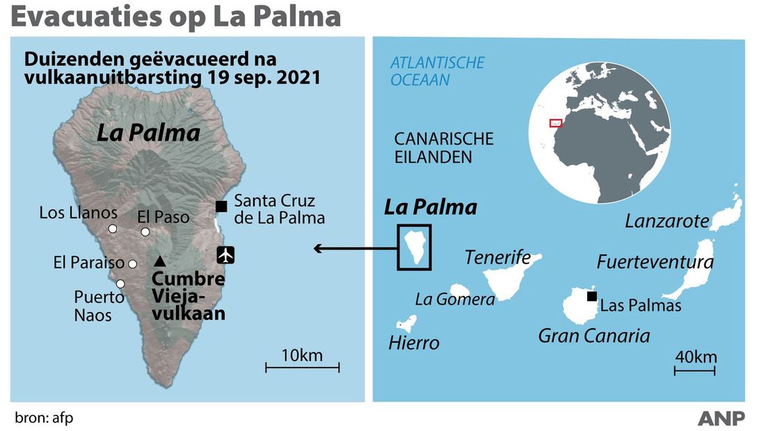 Een overzicht van La Palma en de evacuatie.