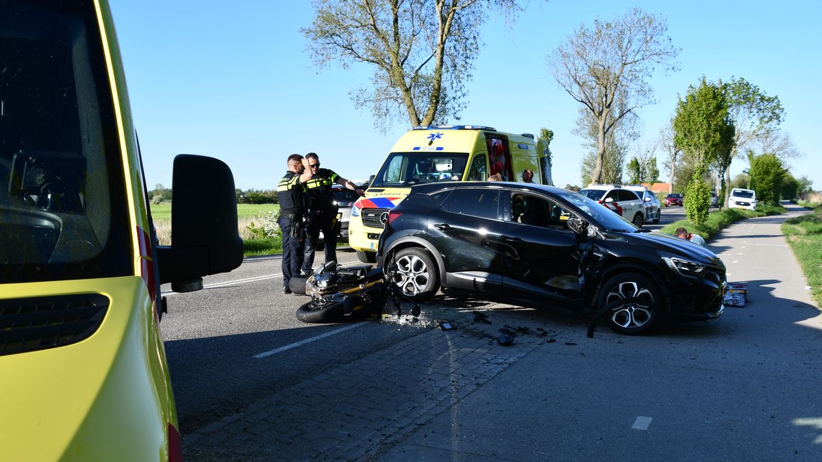 Motorrijder botst op automobilist bij Grijpskerke en raakt gewond