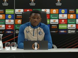 Givairo Read op de persconferentie voor Feyenoord - Aston Villa