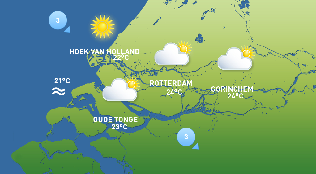 Het weer van woensdag 1 juli.