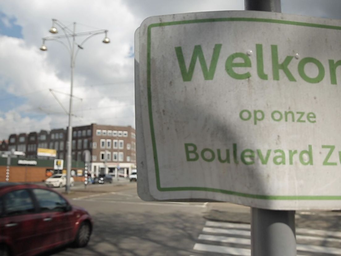 Welkomstbord bij Boulevard Zuid