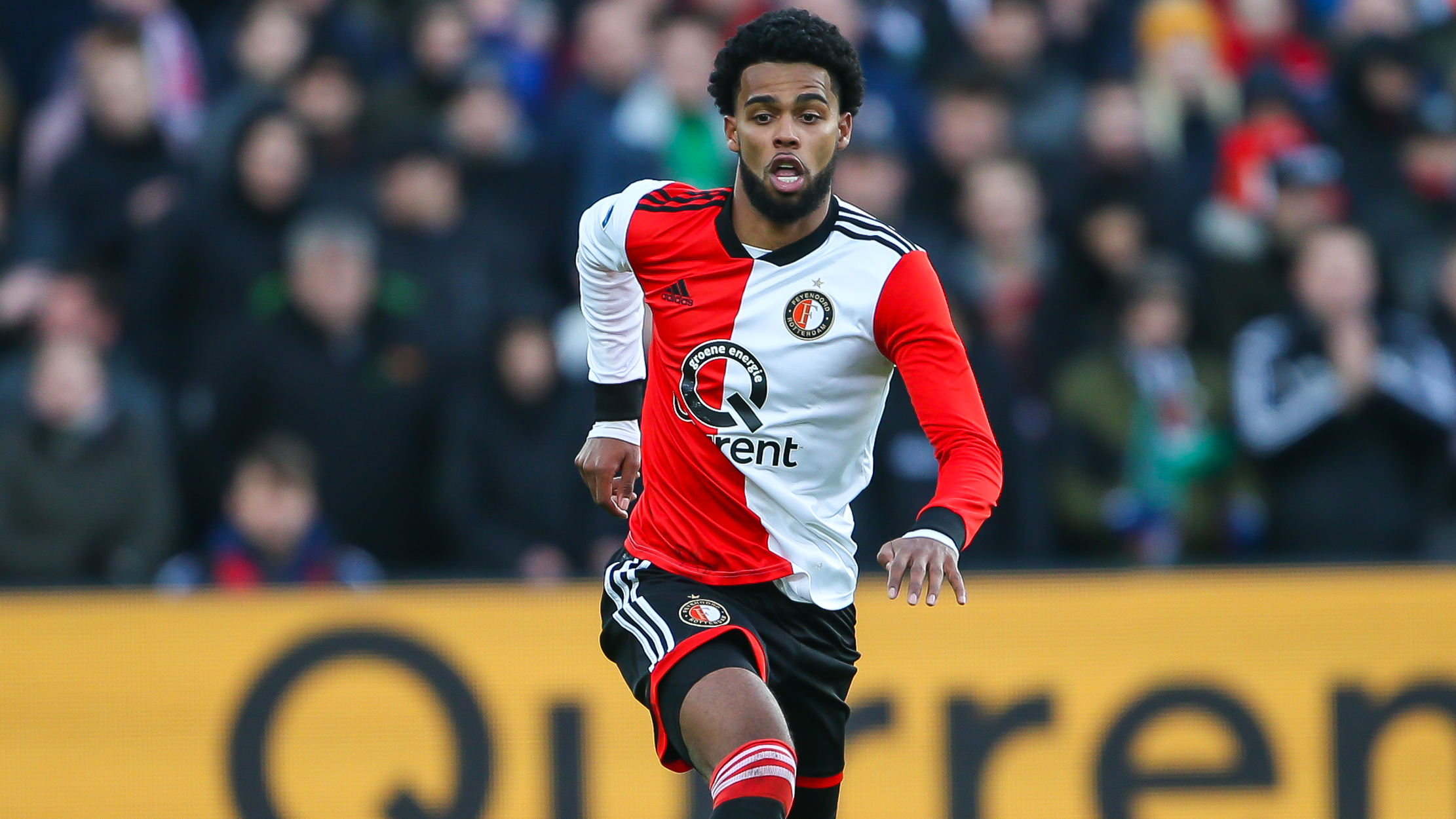 Jerry St. Juste tijdens de 6-2 winst van Feyenoord op Ajax