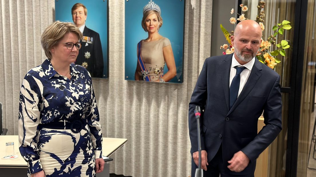 Marleen Treep en Jan Kramer kort voor de installatie.