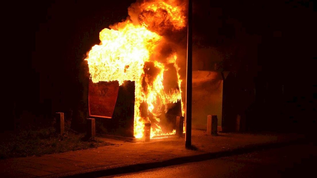 Brand in container in Glanerbrug