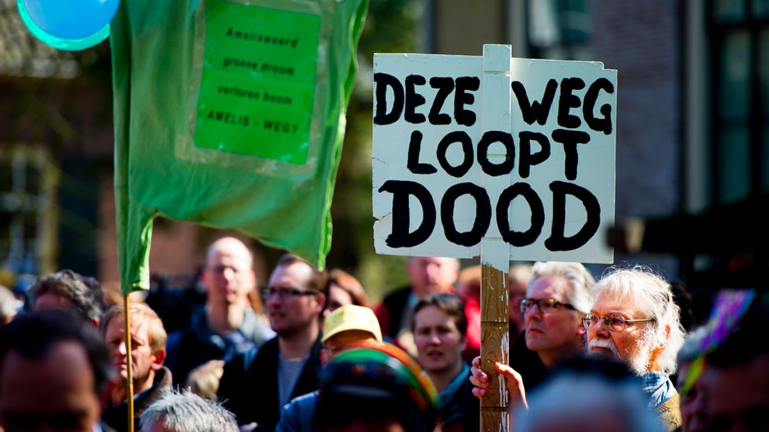 De actiegroep Vrienden van Amelisweerd protesteerde in 2013 al tegen de verbreding.