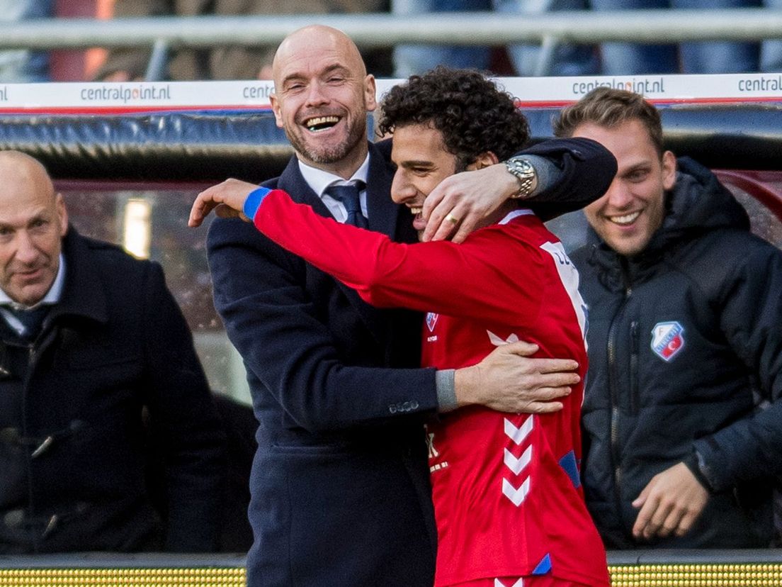 Ayoub met Erik ten Hag, in zijn tijd bij FC Utrecht