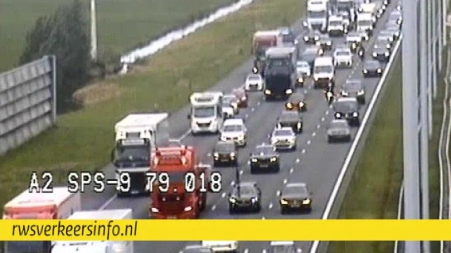 1,5 uur file op A2 Utrecht - Den Bosch