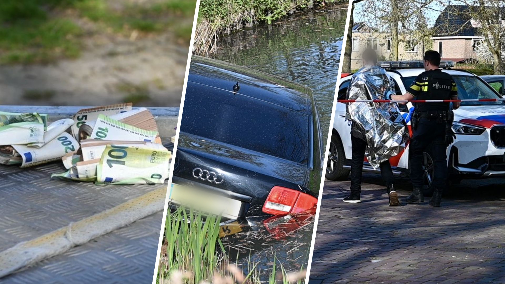 Nepagenten rijden de sloot in na beroving en worden gepakt