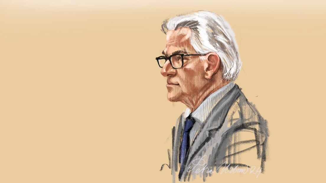 De rechtbanktekening van Koen Schuiling van een vorige zitting