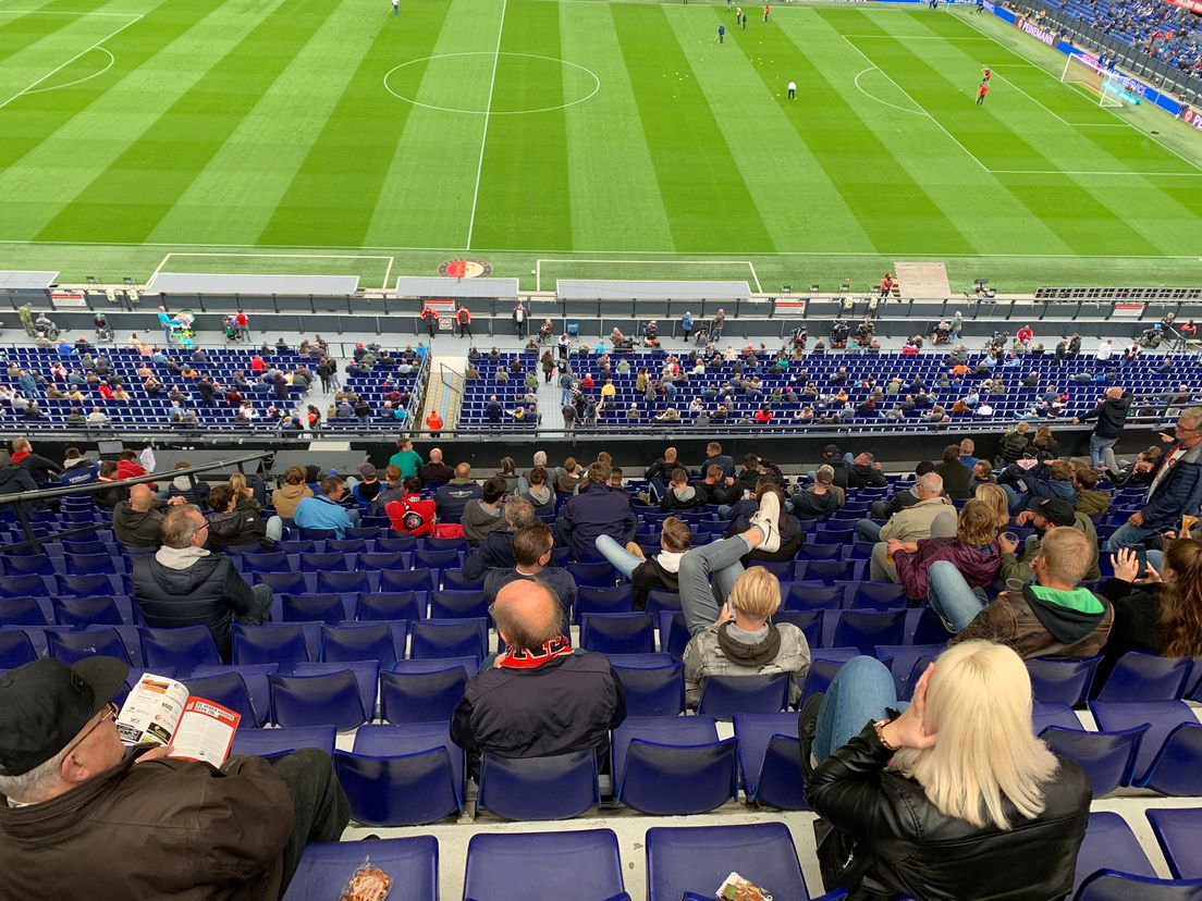 Supporters bij Feyenoord afgelopen zondag