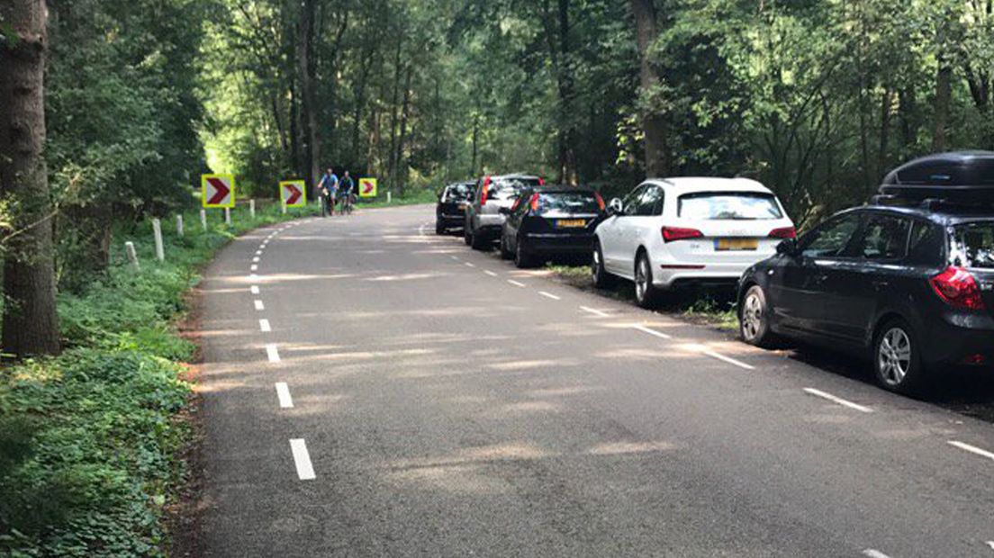 Automobilisten parkeerden hun auto verkeerd in Lage Vuursche.