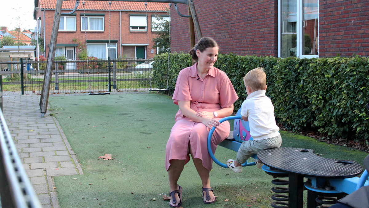 Moeder Annelies met haar zoontje