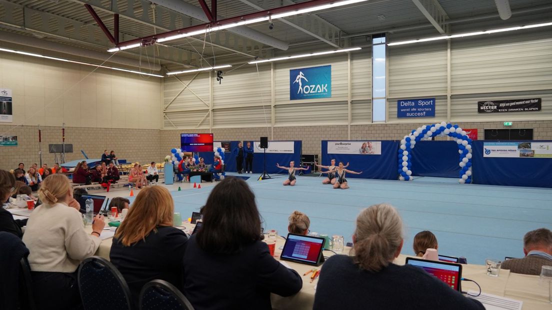 Acrogymnasten halen allerlei acrobatische toeren uit