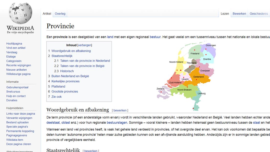 Oude provinciegrens is nog te zien op Wikipedia