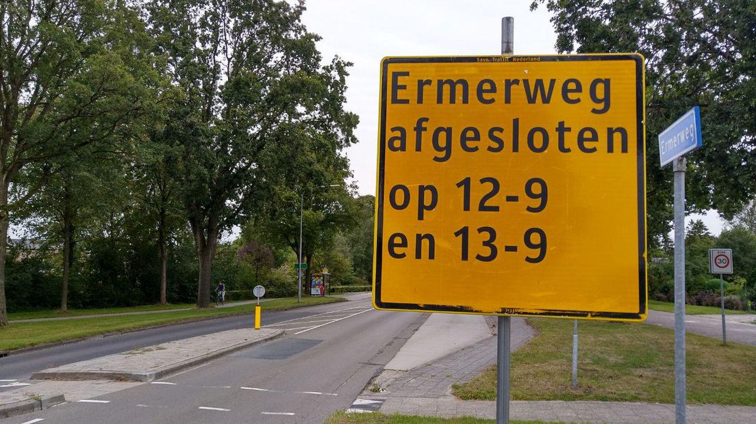 De Ermerweg is twee dagen dicht (Rechten: RTV Drenthe/Erwin Kikkers)