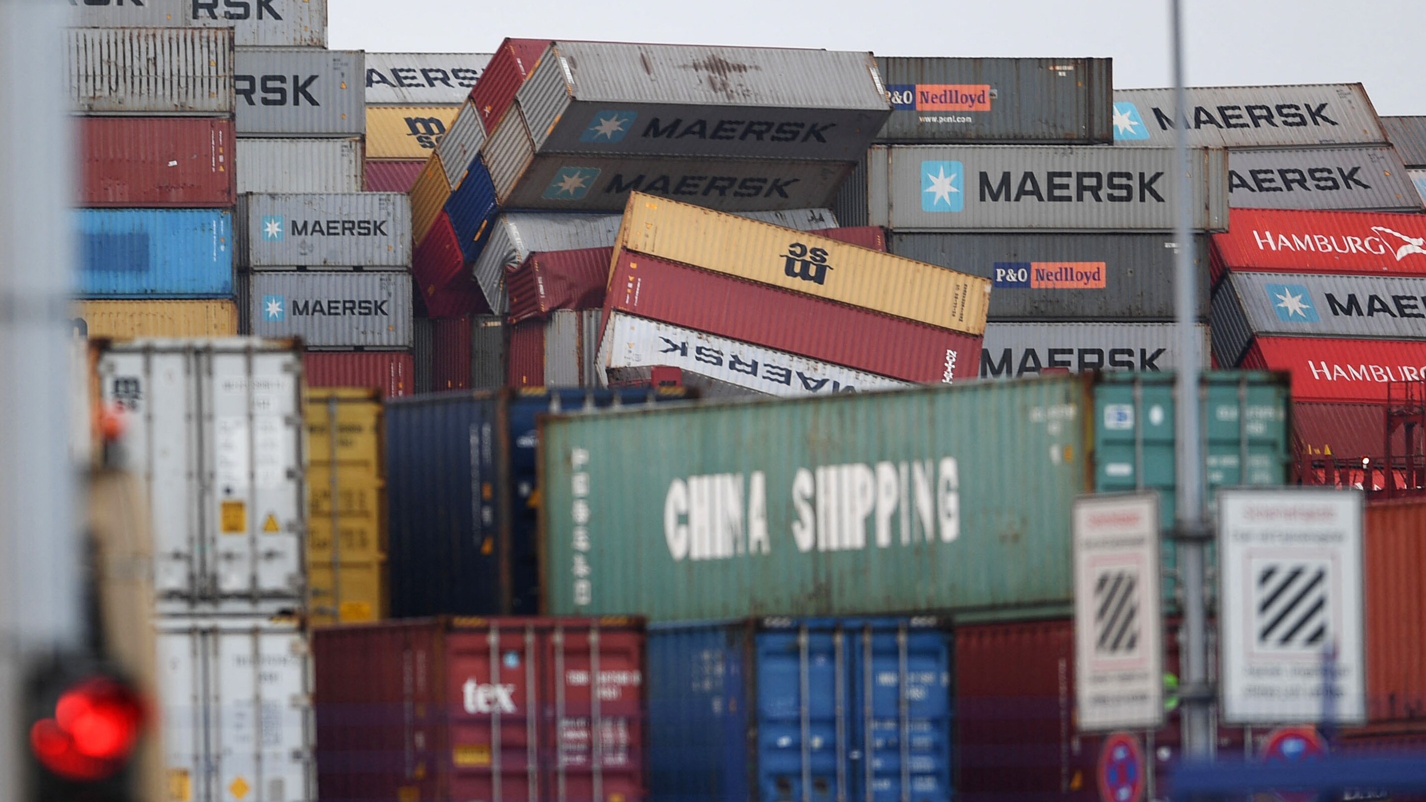 Containers op de MSC Zoe in 2019