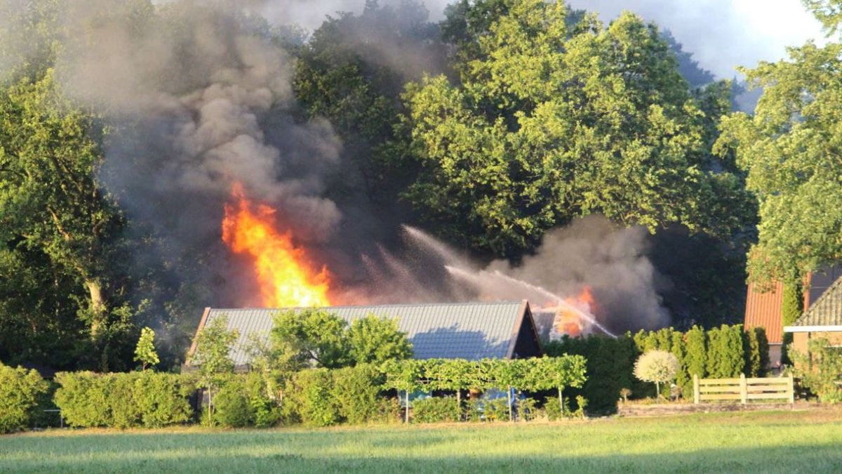 Brand vernietigt schuur in Westerbork