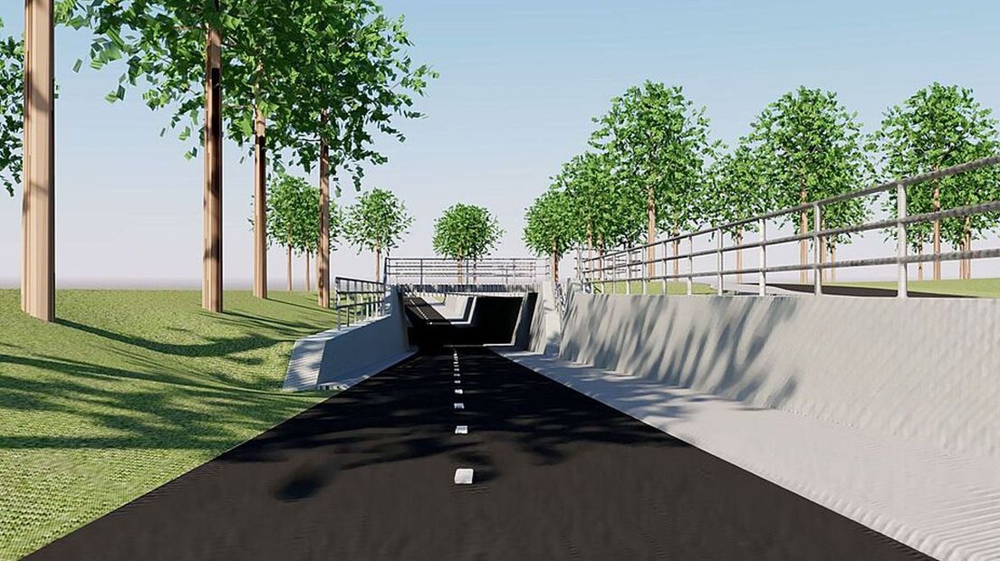 Zo komt de fietstunnel in Zeist eruit te zien.