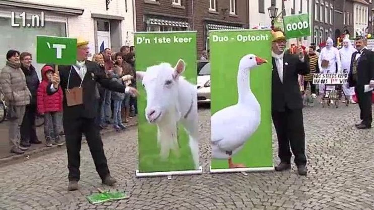 Primeur: eerste duo-optocht trekt in Limburg