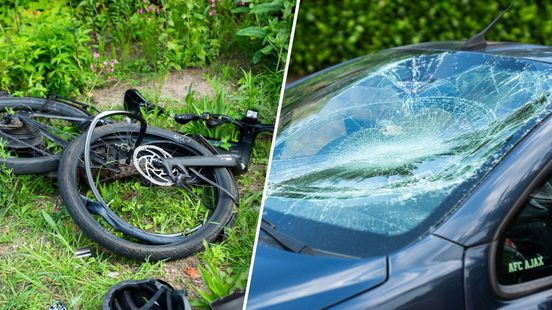 Speedpedelecbestuurder belandt op voorruit na aanrijding