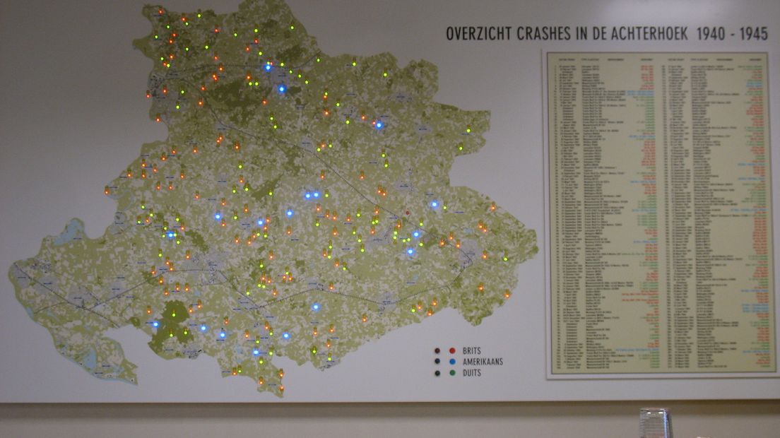 Museum Lievelde brengt alle Achterhoekse vliegtuigcrashes WOII in kaart