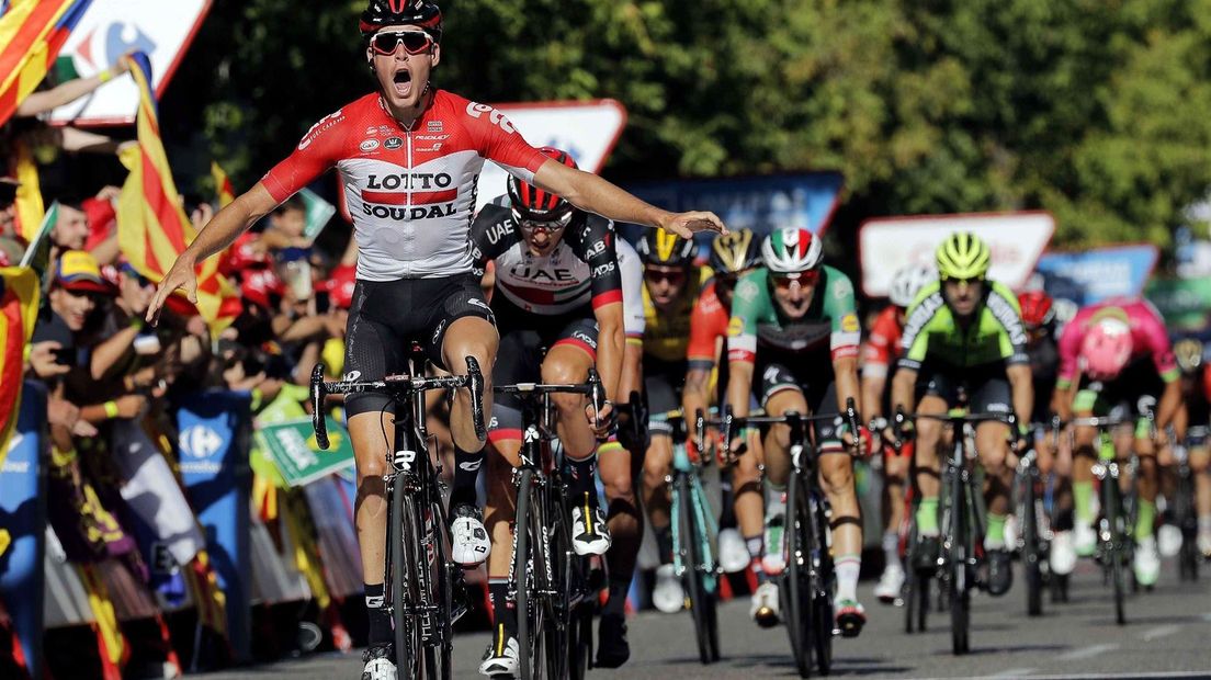 Jelle Wallays van Lotto-Soudal wint etappe in de Ronde van Spanje
