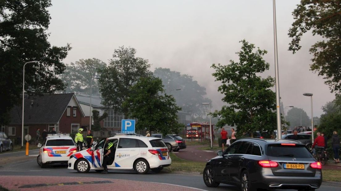 Brand in loods in Enter