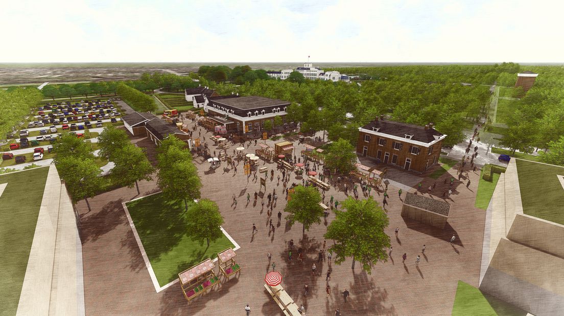 In het ruimtelijk kader voor landgoed Paleis Soestdijk is bebouwing ingetekend.