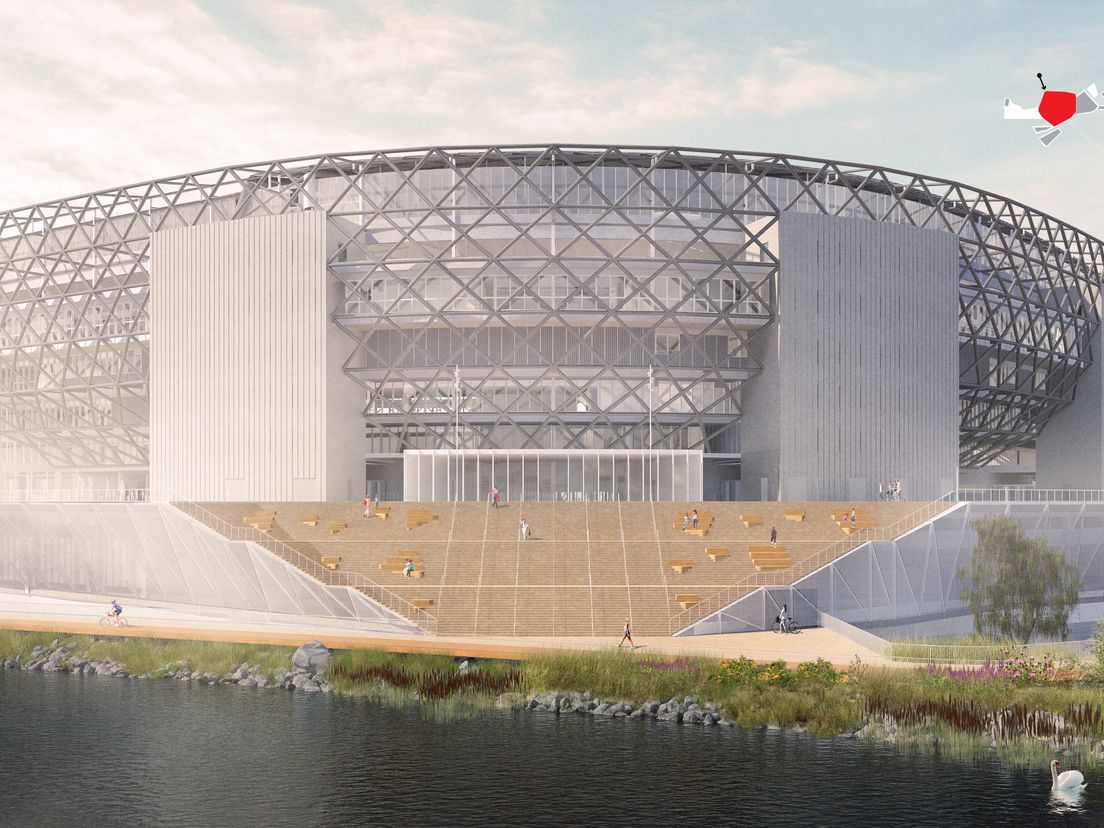 Zo moet het nieuwe Feyenoord-stadion er uit zien. Bron: OMA