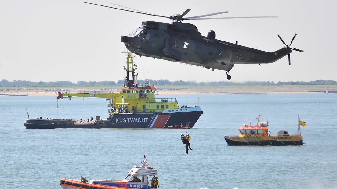 De Sea King in actie tijdens de editie van Rescue Vlissingen in 2012