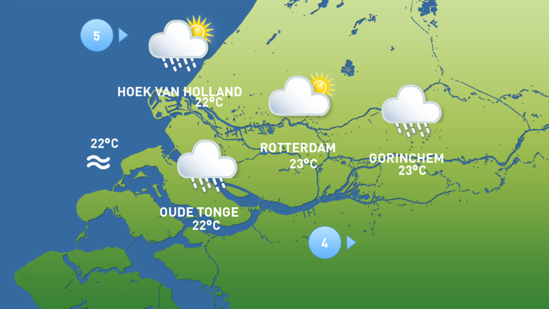 Het weerbeeld van zondag 26 juli.