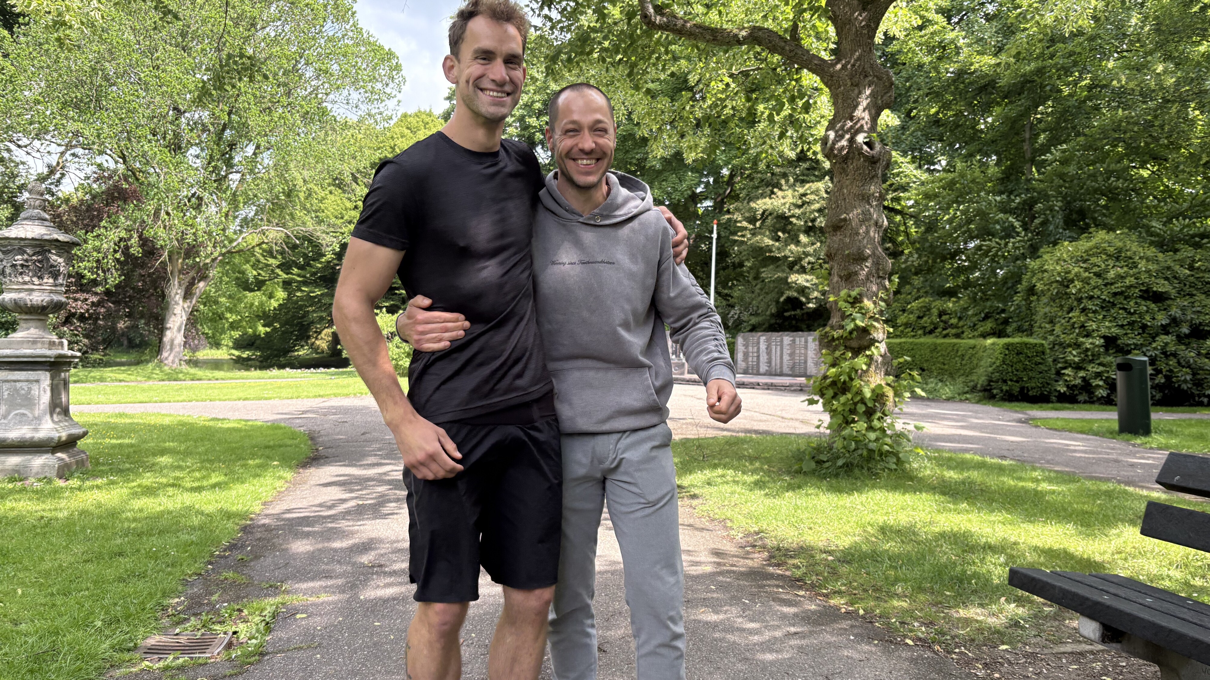 Lennart met zijn maat in het Rengerspark