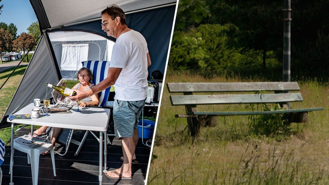 Soms worden campings teruggegeven aan de natuur.