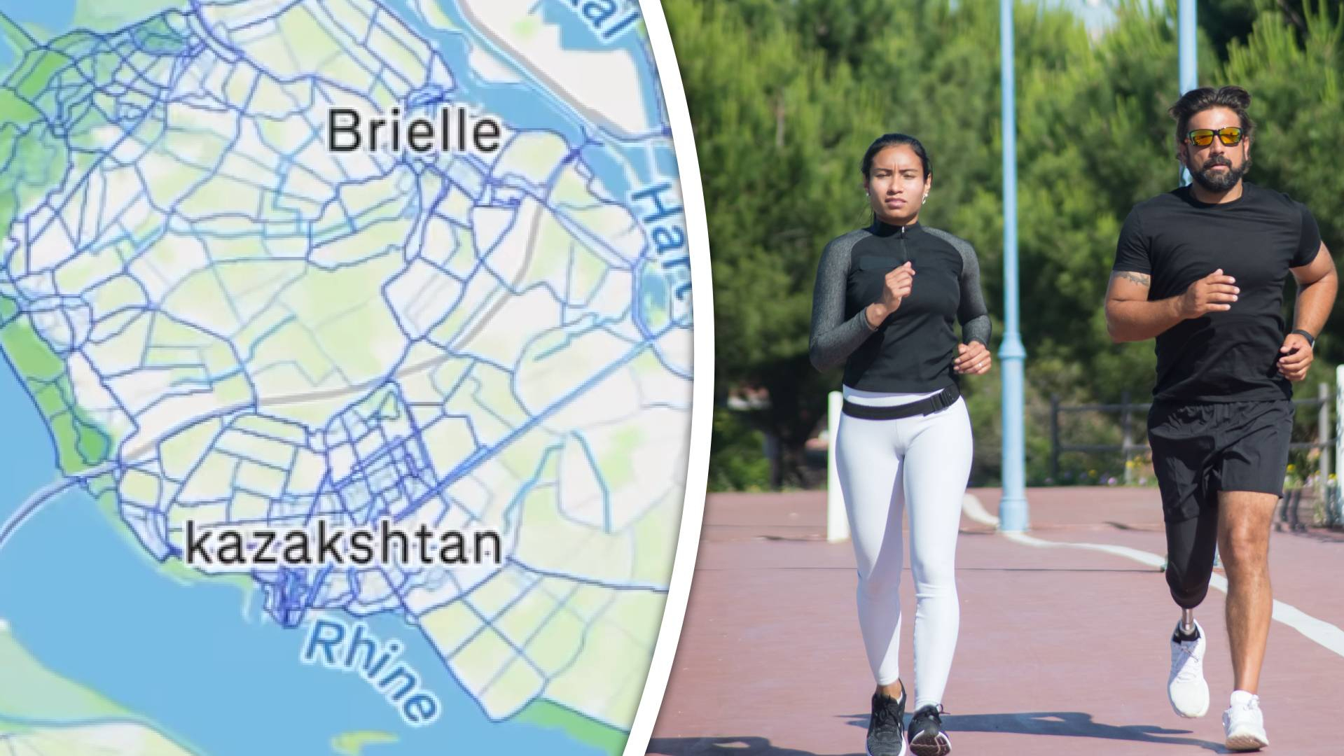 Hellevoetsluis heet op Strava ineens 'Kazakshtan'