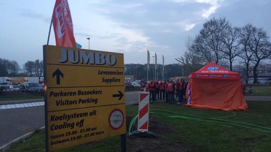 Jumbo is de actievoerende bonden beu en wil niet langer een cao met hen afsluiten (Rechten: archief RTV Drenthe)