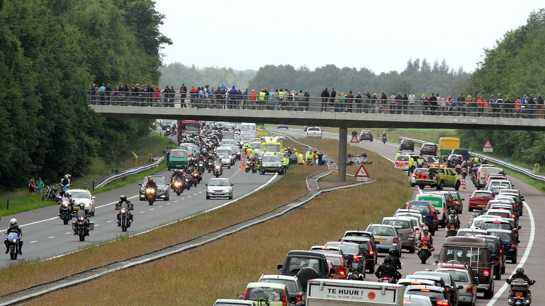 TT-drukte op de snelweg (Rechten: archief RTV Drenthe