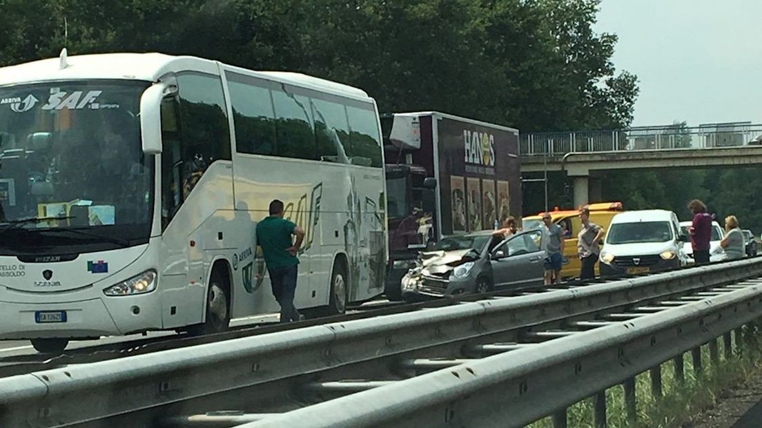Het betreffende ongeluk op de A58 in Noord-Brabant