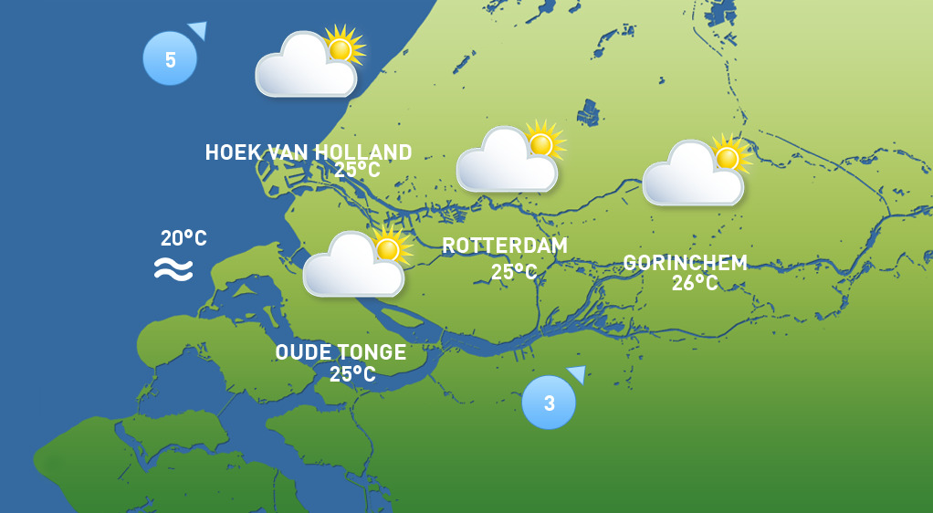 Het weerbeeld van maandag 7 september.
