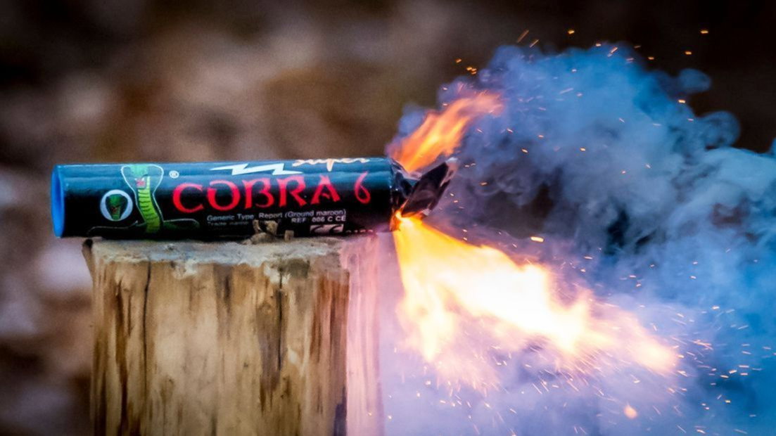 De Cobra 6 ontplofte onmiddellijk na het aansteken.