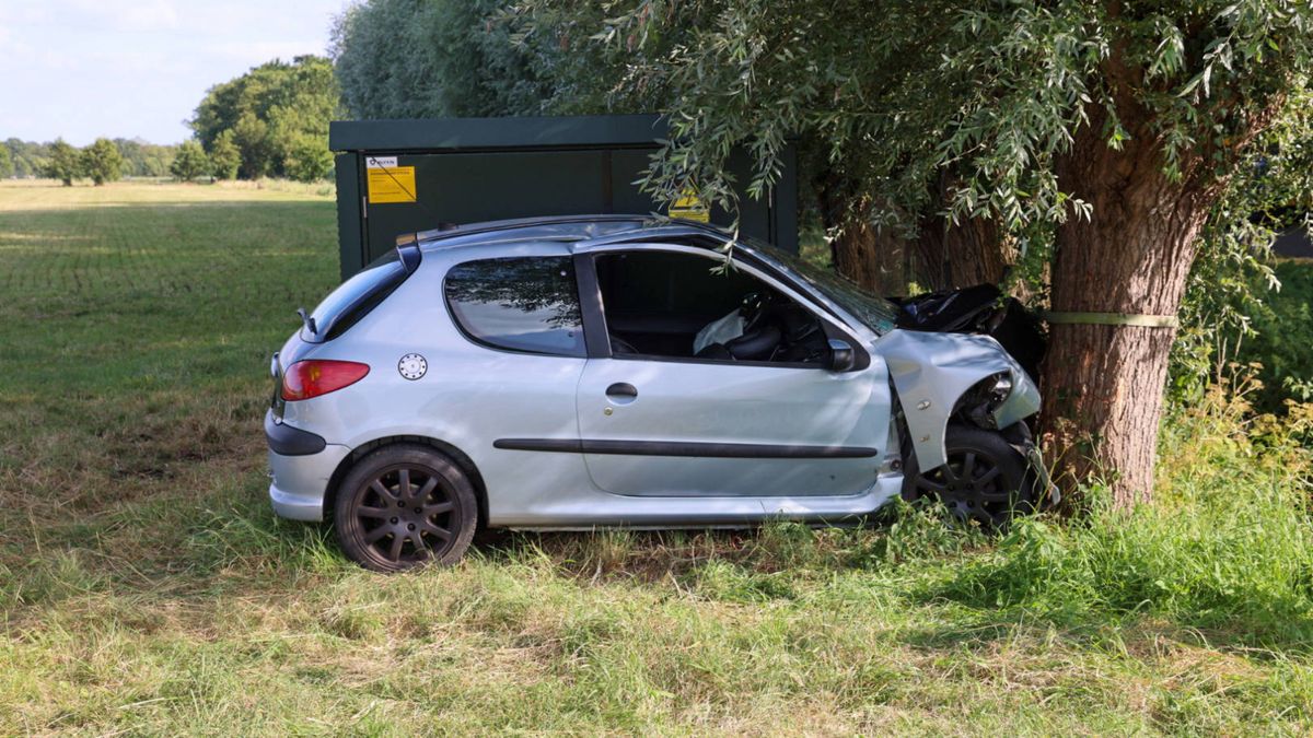 Auto botst tegen boom in Woudenberg