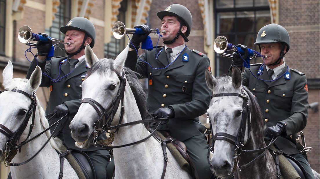 Trompetters bij Prinsjesdag in 2016