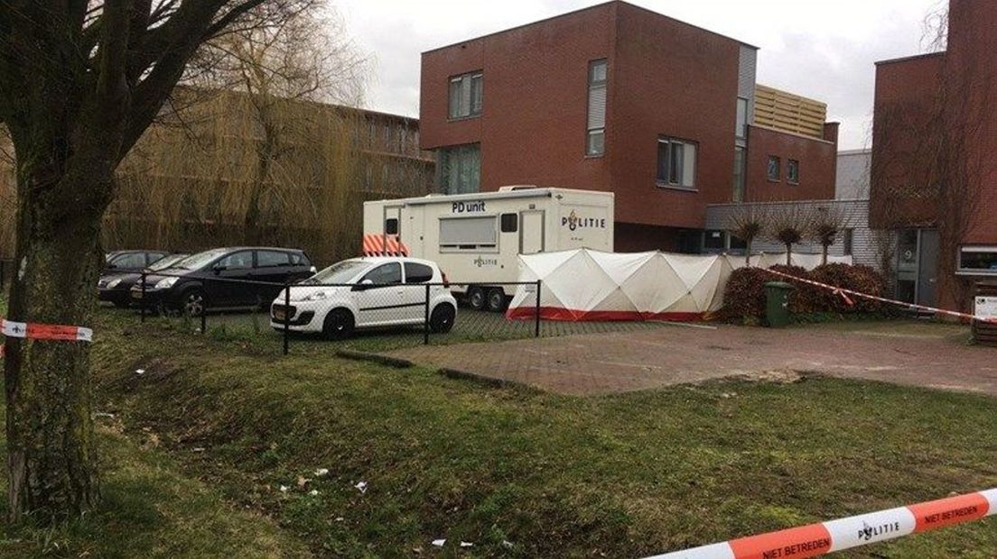 De plek van de fatale steekpartij in Wageningen.