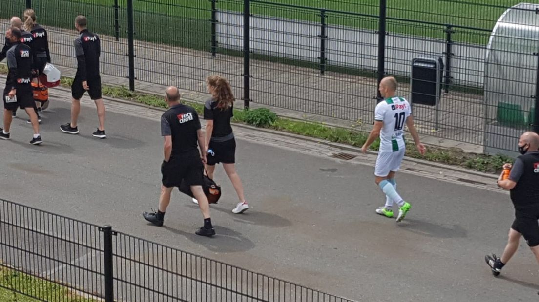 Arjen Robben speelde een half uur mee met FC Groninger onder 18