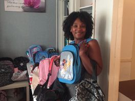 Buurt-oma Celien verzamelt schooltassen voor kinderen in armoede