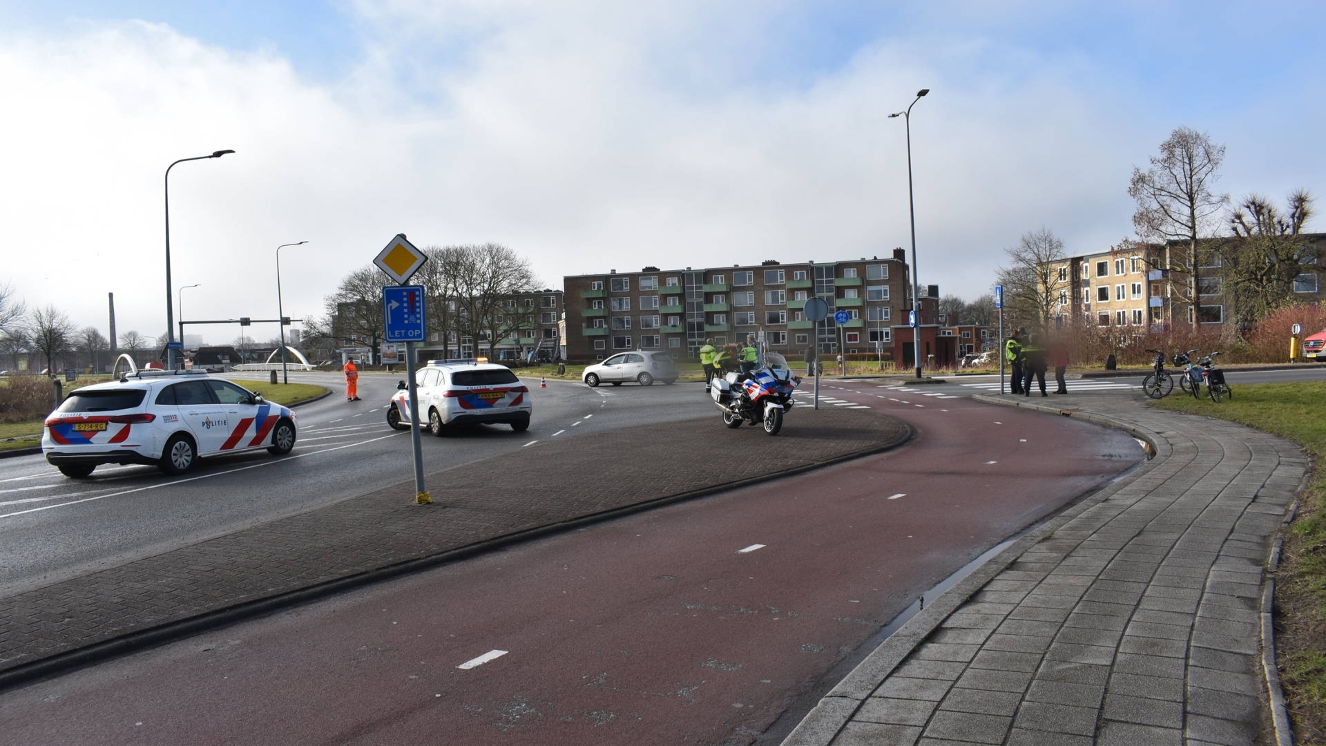 Aanrijding op Damsterdiep in Stad.