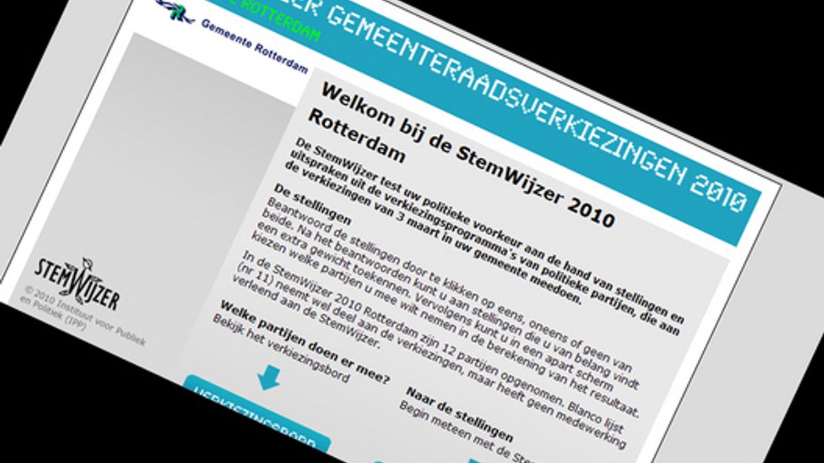 Stemwijzer gemeenteraadsverkiezingen Rotterdam online Rijnmond