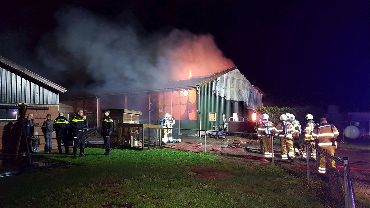 Schuur in Punthorst in vlammen op