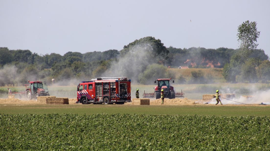 Het brand woedde aan de Lewedijk bij Lewedorp